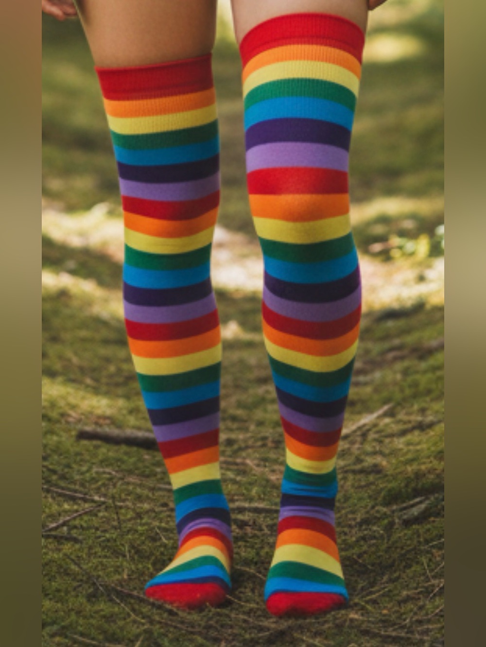 Rainbow Striped Over-the-Knee Socks - Colorful Thigh Highs